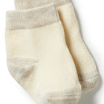 Load image into Gallery viewer, Wilson &amp; Frenchy - Organic 3 Pack Baby Socks - Nougat/Eggnog/Oatmeal
