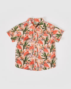 Goldie + Ace - Holiday Linen Shirt - Flamingo Pink