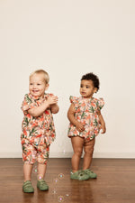 Load image into Gallery viewer, Goldie + Ace - Lani Linen Romper - Flamingo Pink
