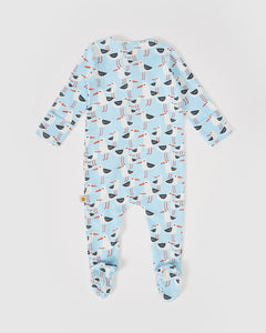PRE ORDER - Goldie + Ace - Seagulls Print Zipsuit - Blue