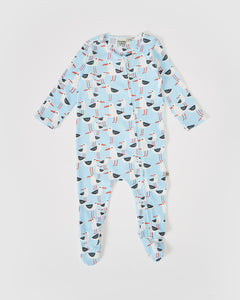 PRE ORDER - Goldie + Ace - Seagulls Print Zipsuit - Blue