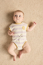 Load image into Gallery viewer, PRE ORDER - Goldie + Ace - Smiley Baby Terry Towelling Romper - Lavender
