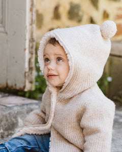 Bebe - Taupe Knitted Hooded Jacket
