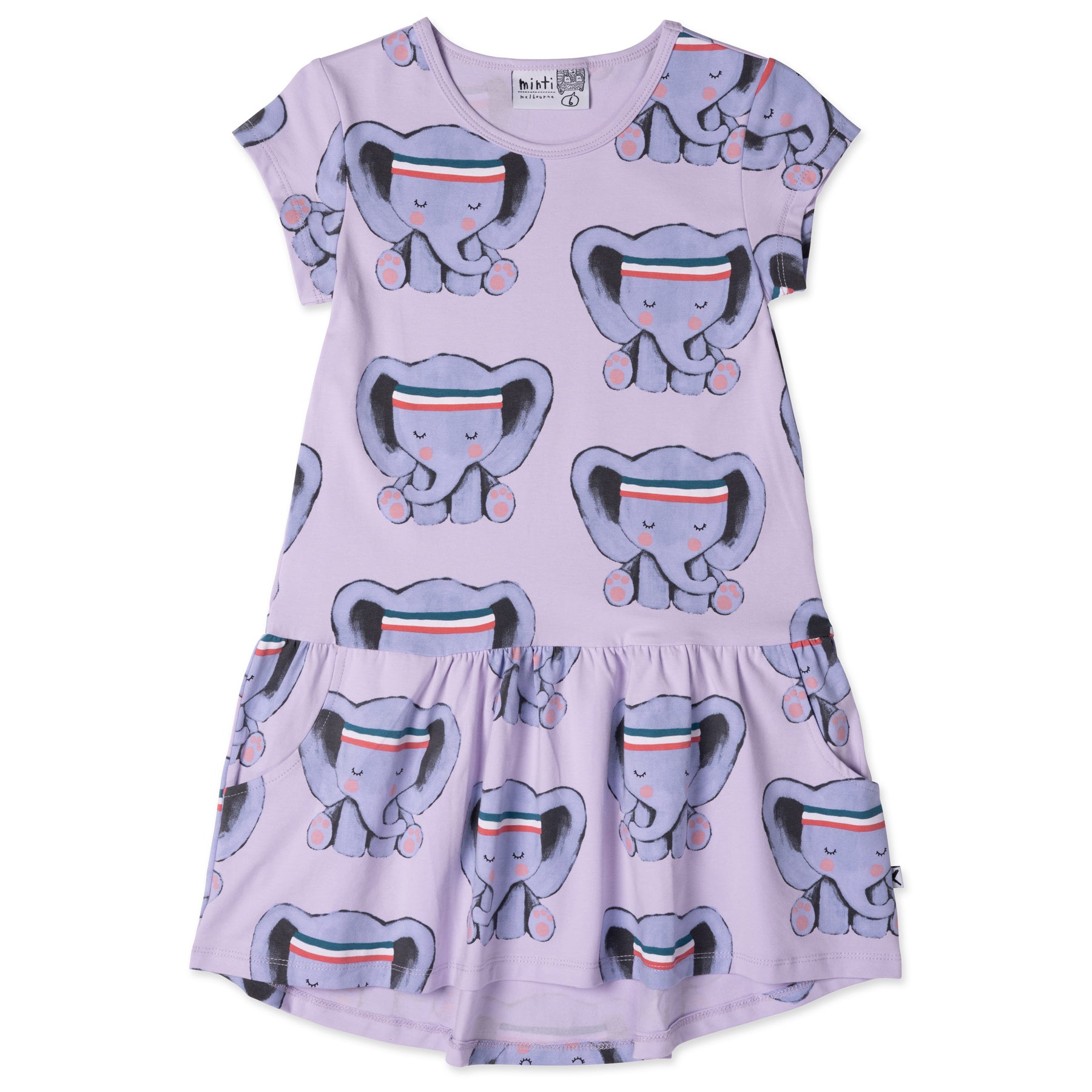 PRE ORDER - Minti - Sporty Elephant Dress - Lilac