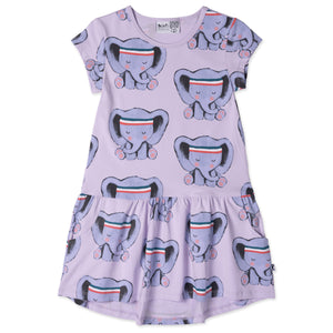 PRE ORDER - Minti - Sporty Elephant Dress - Lilac