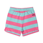 Load image into Gallery viewer, PRE ORDER - Minti - Striped Sport Short - Pink/Teal Stripe
