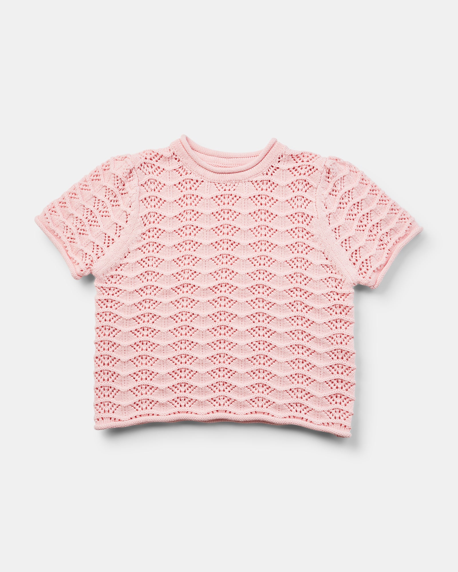 Walnut - Primrose Knit T-Shirt - Baby Pink