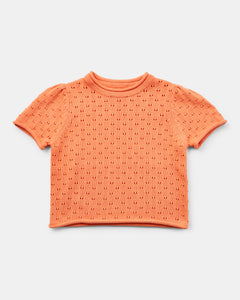 Walnut - Primrose Knit T-Shirt - Coral