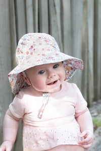 Acorn - Margot Wide Brim Infant Hat - Pink Floral