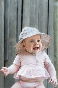 Acorn - Wildflower Wide Brim Infant Hat - Natural & Multi
