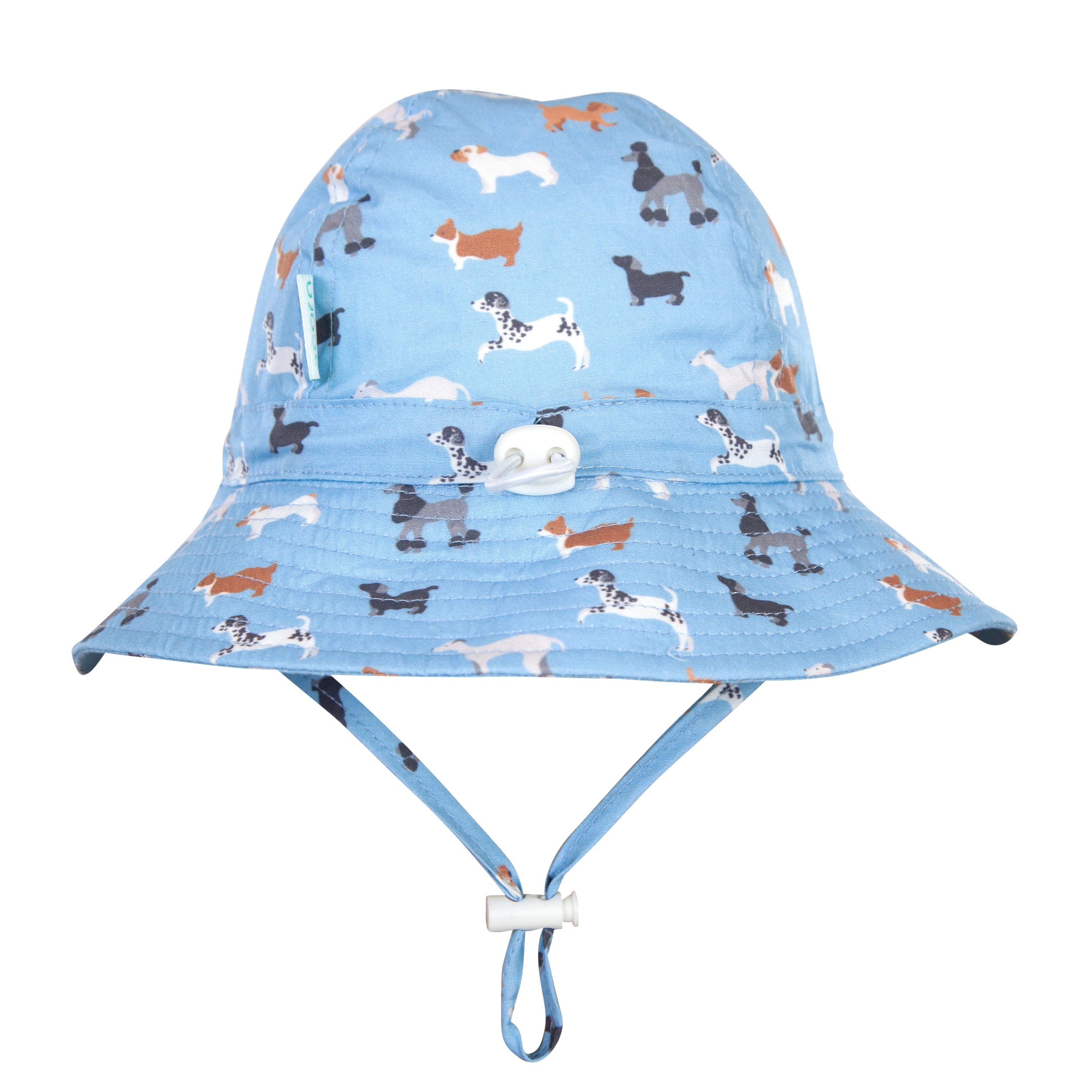 Acorn - Central Park Doggies Wide Brim Infant Hat - Blue/Brown/White