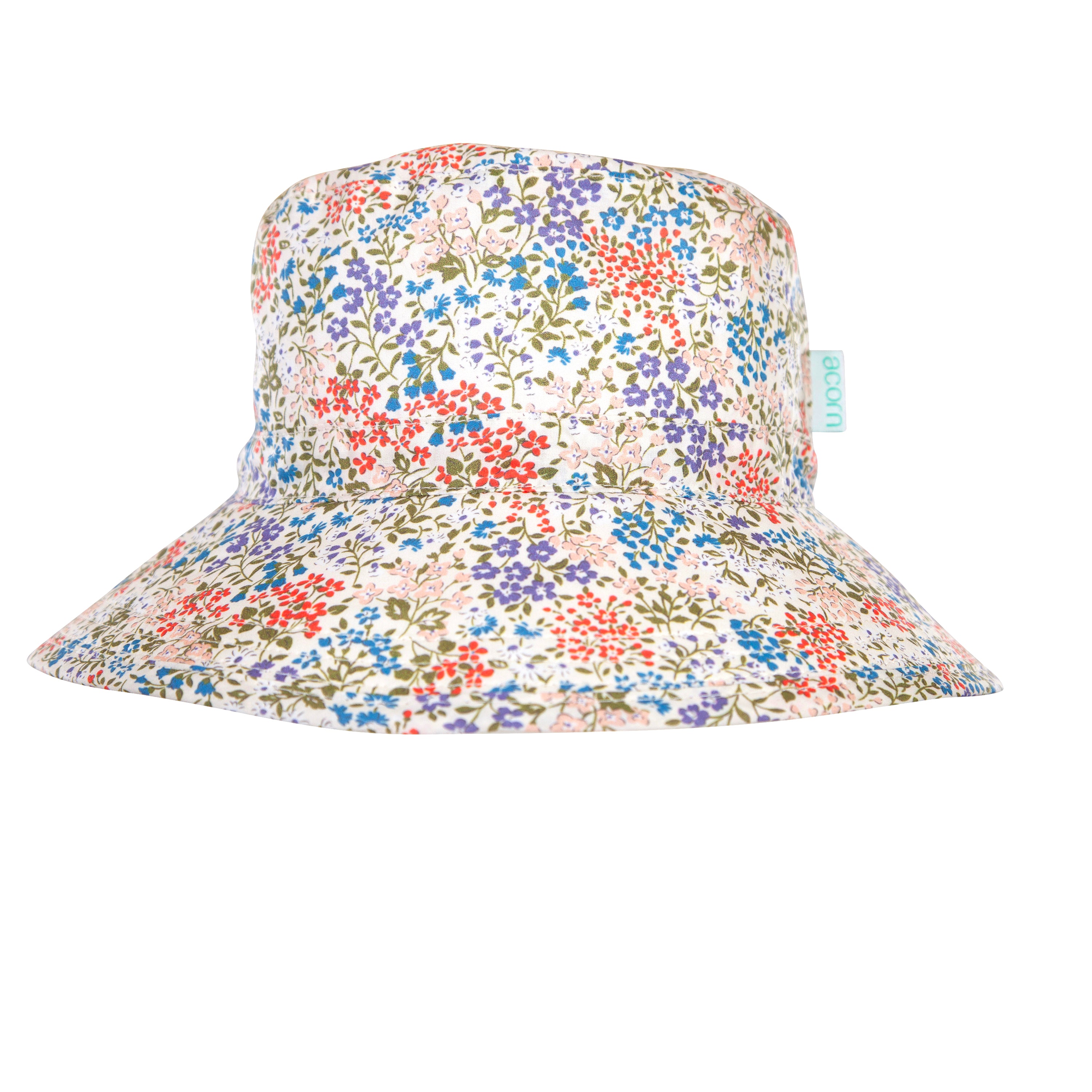 Acorn - Maribel Broad Brim Bucket Hat - Cream Floral