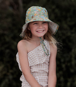 Acorn - Grace Broad Brim Bucket Hat - Mint Floral