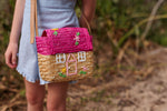 Load image into Gallery viewer, Acorn - La Maison Straw Bag - Natural &amp; Pink
