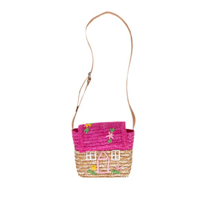 Acorn - La Maison Straw Bag - Natural and Pink