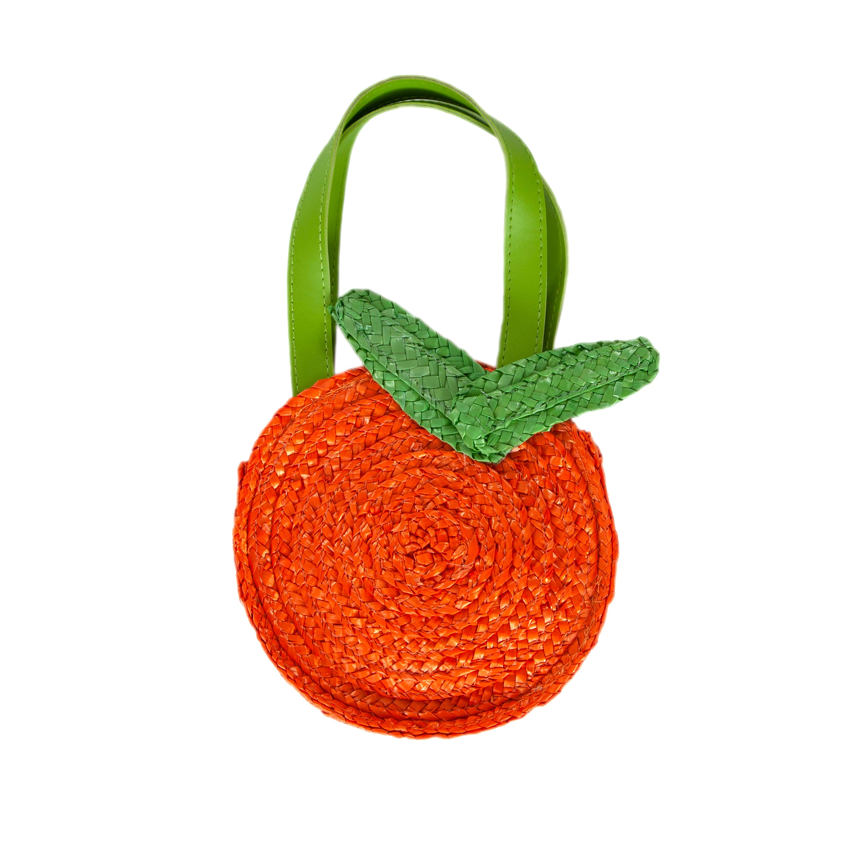 Acorn - Clementine Straw Bag - Orange/Green