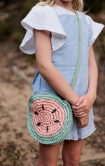 Load image into Gallery viewer, Acorn - Watermelon Straw Bag - Pale Green/Pink
