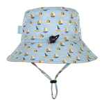 Load image into Gallery viewer, Acorn - Sail The Bay Wide Brim Bucket Hat - Blue/Chestnut and Cream
