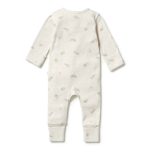 Wilson & Frenchy - Organic Pointelle Zipsuit with Feet - Little Acorn