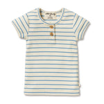 Load image into Gallery viewer, Wilson &amp; Frenchy - Petit Blue Organic Henley Tee
