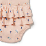 Load image into Gallery viewer, Wilson &amp; Frenchy - Little Flower Organic Rib Ruffle Bodysuit
