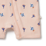 Load image into Gallery viewer, Wilson &amp; Frenchy - Little Flower Organic Rib Zipsuit
