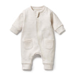 Load image into Gallery viewer, Wilson &amp; Frenchy - Oatmeal Organic Quilted Growsuit
