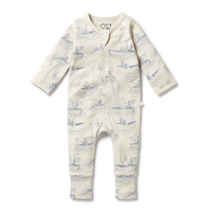 Wilson & Frenchy - Sail Away Organic Zipsuit with Feet