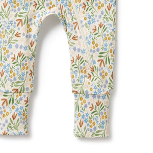 Wilson & Frenchy - Tinker Floral Organic Zipsuit with Feet