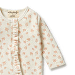 Load image into Gallery viewer, Wilson &amp; Frenchy - Winter Bloom Organic Waffle Ruffle Zipsuit
