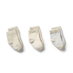 Load image into Gallery viewer, Wilson &amp; Frenchy - Organic 3 Pack Baby Socks - Cream, Oatmeal, Grey Cloud
