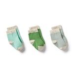 Load image into Gallery viewer, Wilson &amp; Frenchy - Organic 3 Pack Baby Socks - Mint Green, Cactus, Smoke Blue
