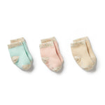 Load image into Gallery viewer, Wilson &amp; Frenchy - Organic 3 Pack Baby Socks - Mint Green, Cream, Pink
