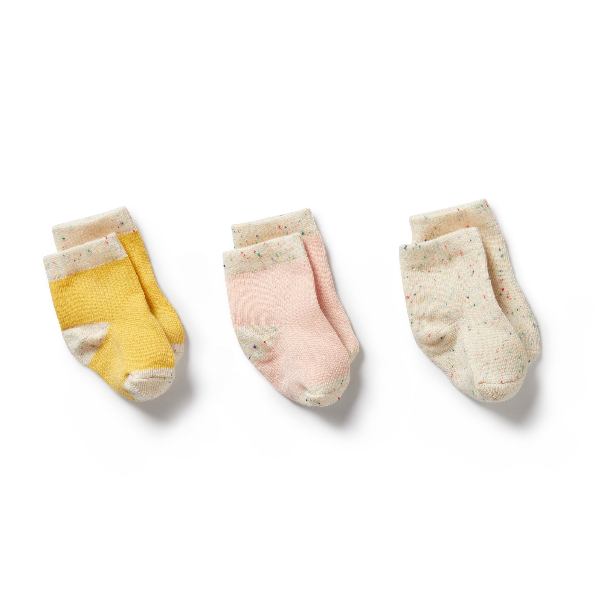 Wilson & Frenchy - Organic 3 Pack Baby Socks - Dijon, Pink, Fleck