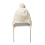 Load image into Gallery viewer, Wilson &amp; Frenchy - Ecru Knitted Pointelle Bonnet
