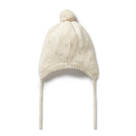 Load image into Gallery viewer, Wilson &amp; Frenchy - Ecru Knitted Pointelle Bonnet
