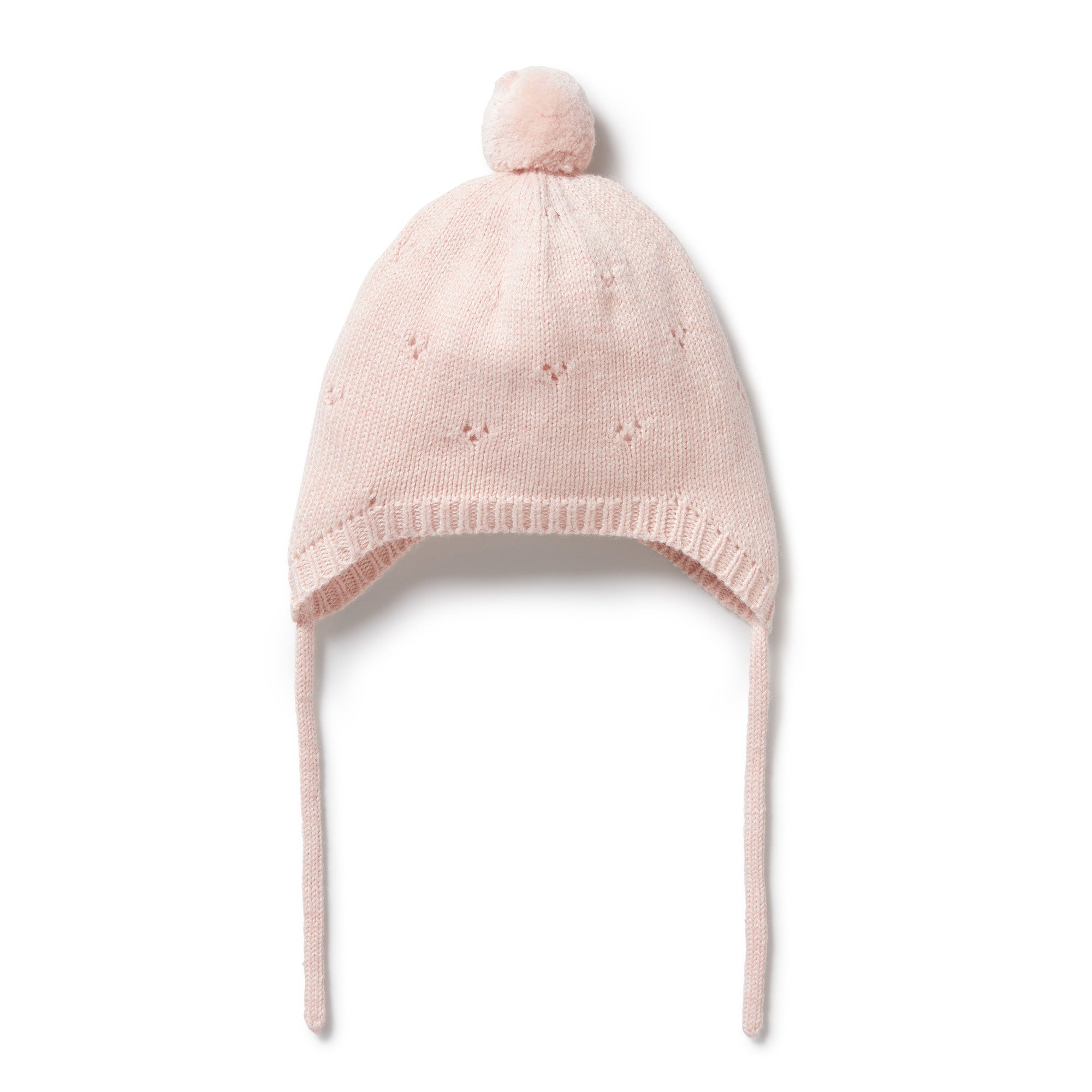 Wilson & Frenchy - Pink Knitted Pointelle Bonnet