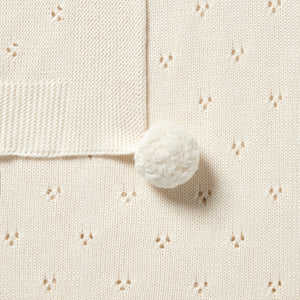 Wilson & Frenchy - Ecru Knitted Pointelle Blanket