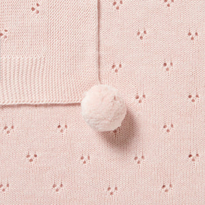 Wilson & Frenchy - Pink Knitted Pointelle Blanket