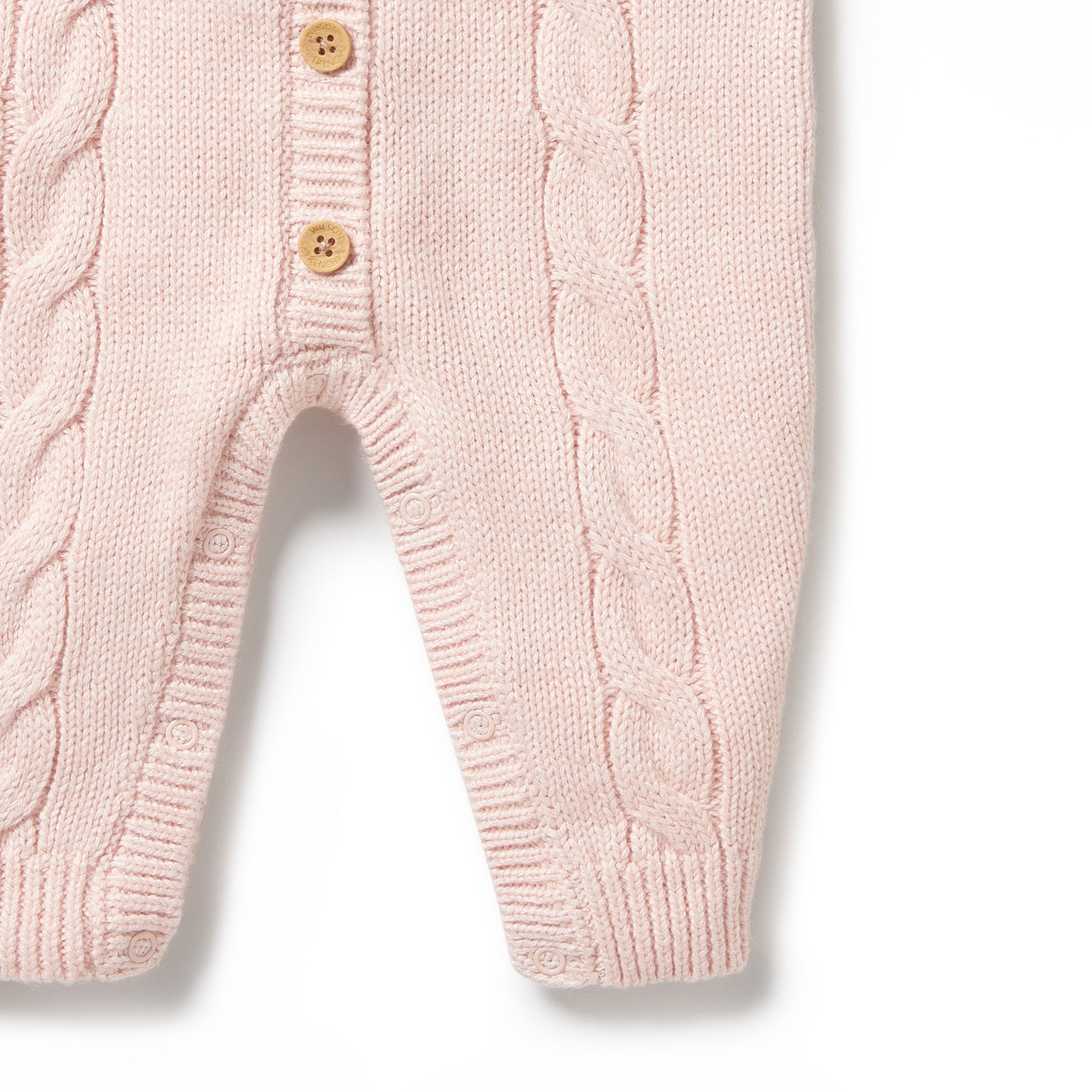Wilson & Frenchy - Pink Knitted Cable Growsuit