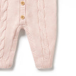 Load image into Gallery viewer, Wilson &amp; Frenchy - Pink Knitted Cable Growsuit
