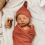 Load image into Gallery viewer, Snuggle Hunny Kids - Clay Baby Jersey Wrap &amp; Beanie Set
