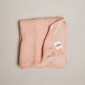 Saarde - Enes Crinkle Baby Blanket -  Mink/Cantaloupe
