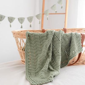 OB Designs - Sage Handmade Crochet Baby Blanket