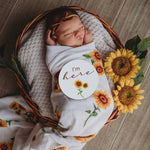 Load image into Gallery viewer, Snuggle Hunny Kids - Sunflower &amp; Bronze Reversible Milestone Cards
