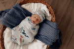 Load image into Gallery viewer, Snuggle Hunny Kids - Whale Snuggle Swaddle &amp; Beanie Set
