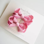 Load image into Gallery viewer, Snuggle Hunny Kids - Dusty Pink Clip Bow Small Piggy Tail Pair
