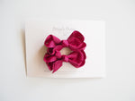 Load image into Gallery viewer, Snuggle Hunny Kids - Burgundy Wine Clip Bow Small Piggy Tail Pair
