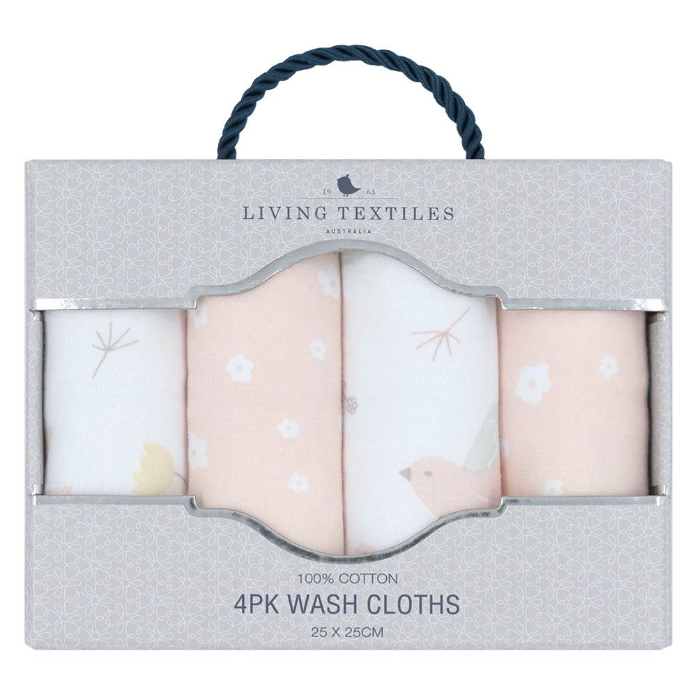 Living Textiles - 4 Pack Wash Cloths (Ava)