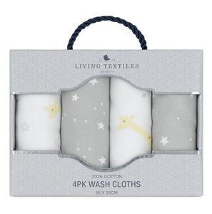 Living Textiles - 4 Pack Wash Cloths (Noah)